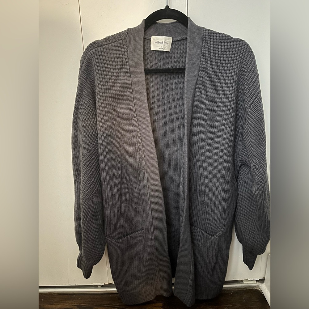 Aritzia Wilfred Free Unwind Cardigan in Dark Gray (Perfect Condition)